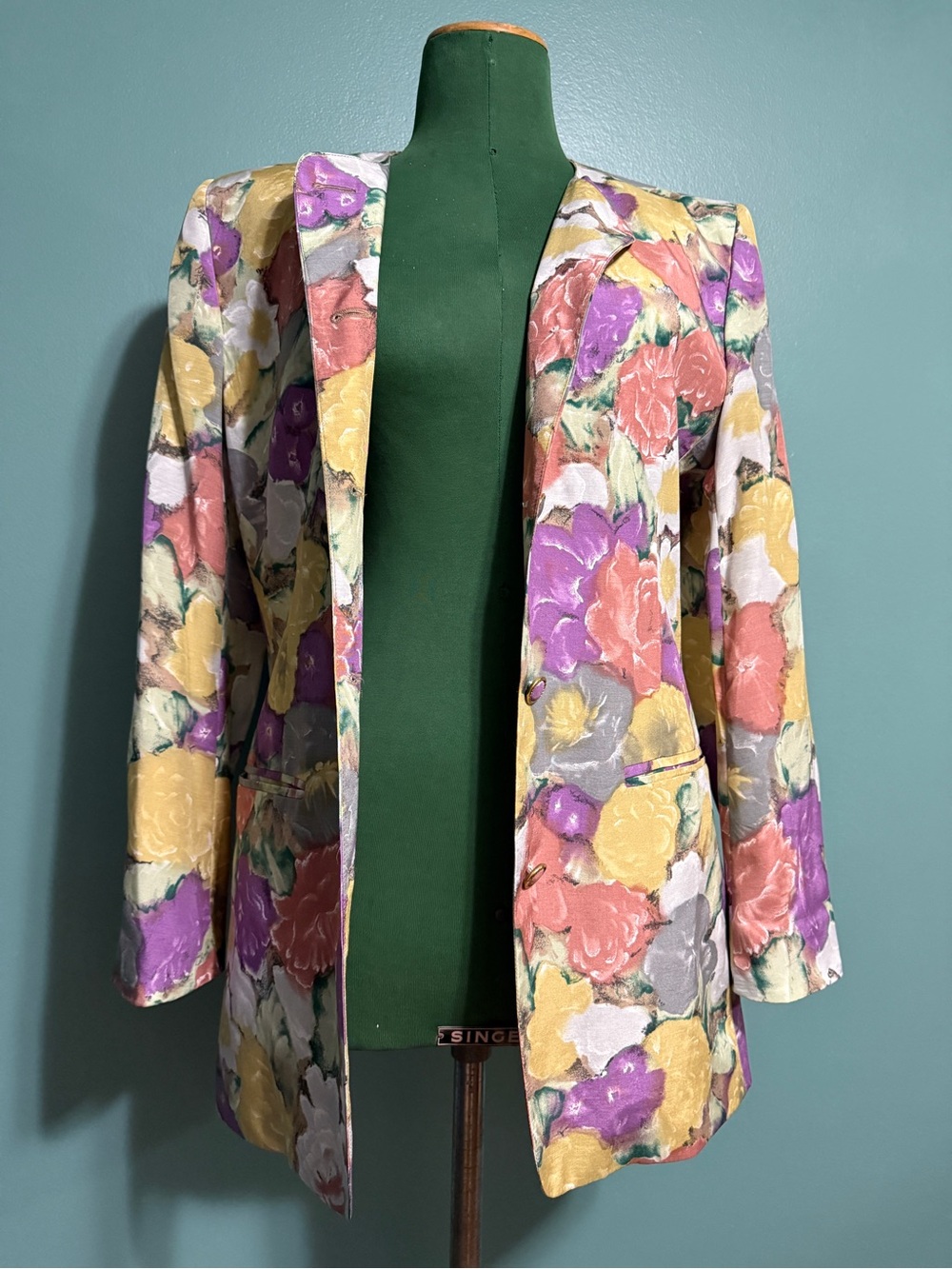 80’s/90’s London Fog collectables longline viscose floral blazer - Picture 4 of 6